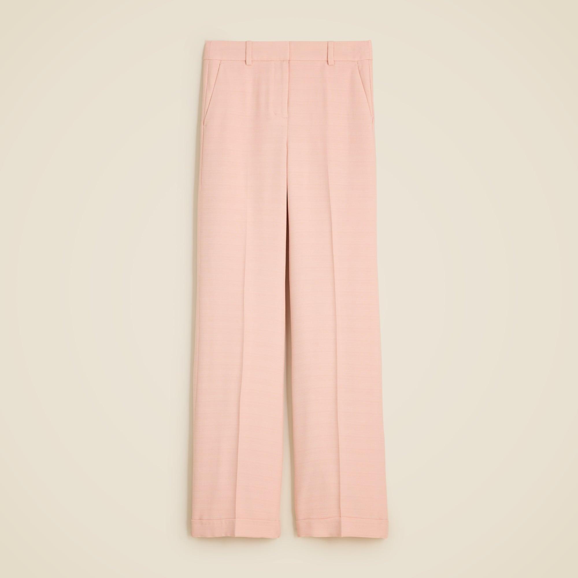 Cuffed wide-leg trouser in luster canvas Product Image