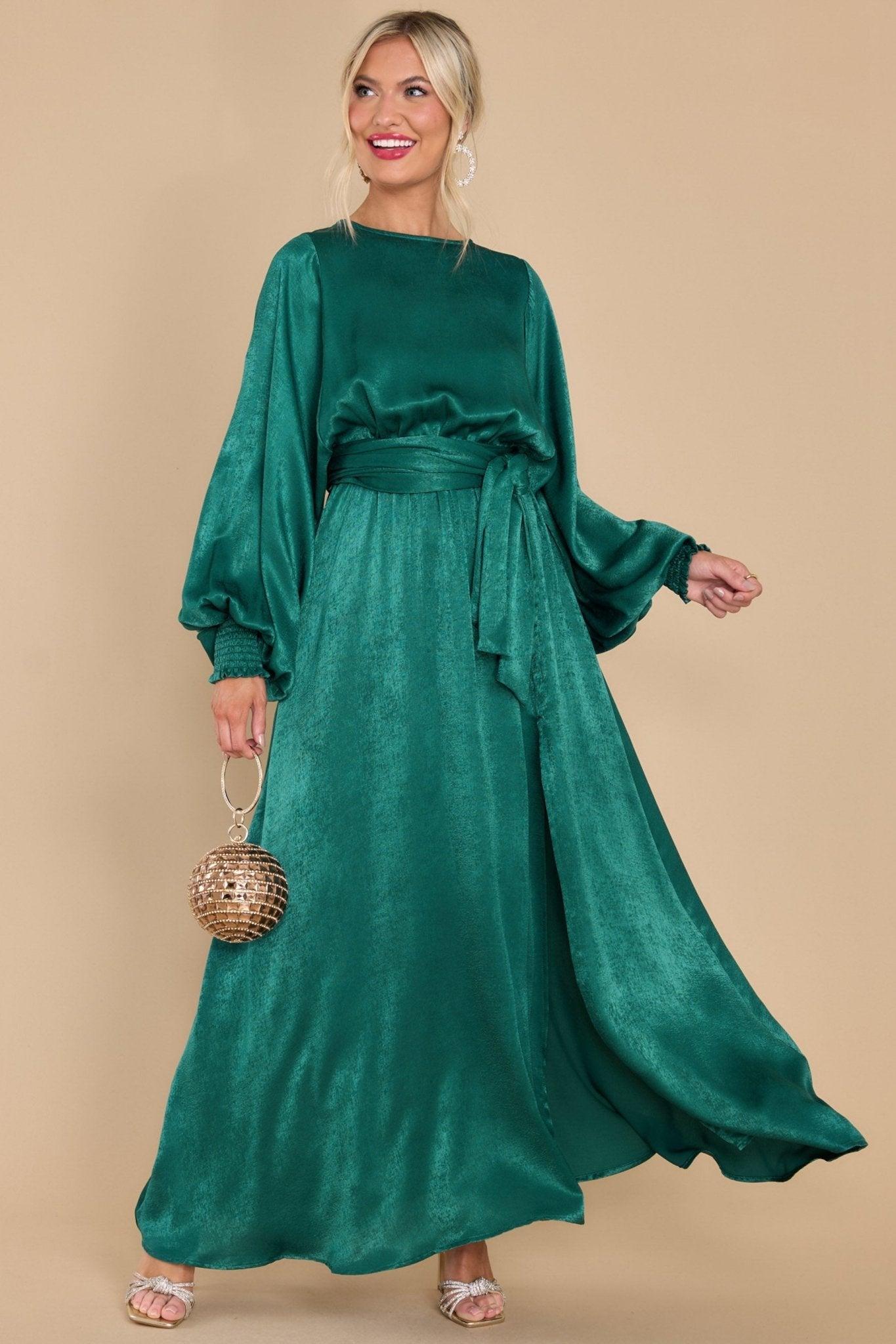 Aura Like A Princess Emerald Maxi Dress Green Product Image