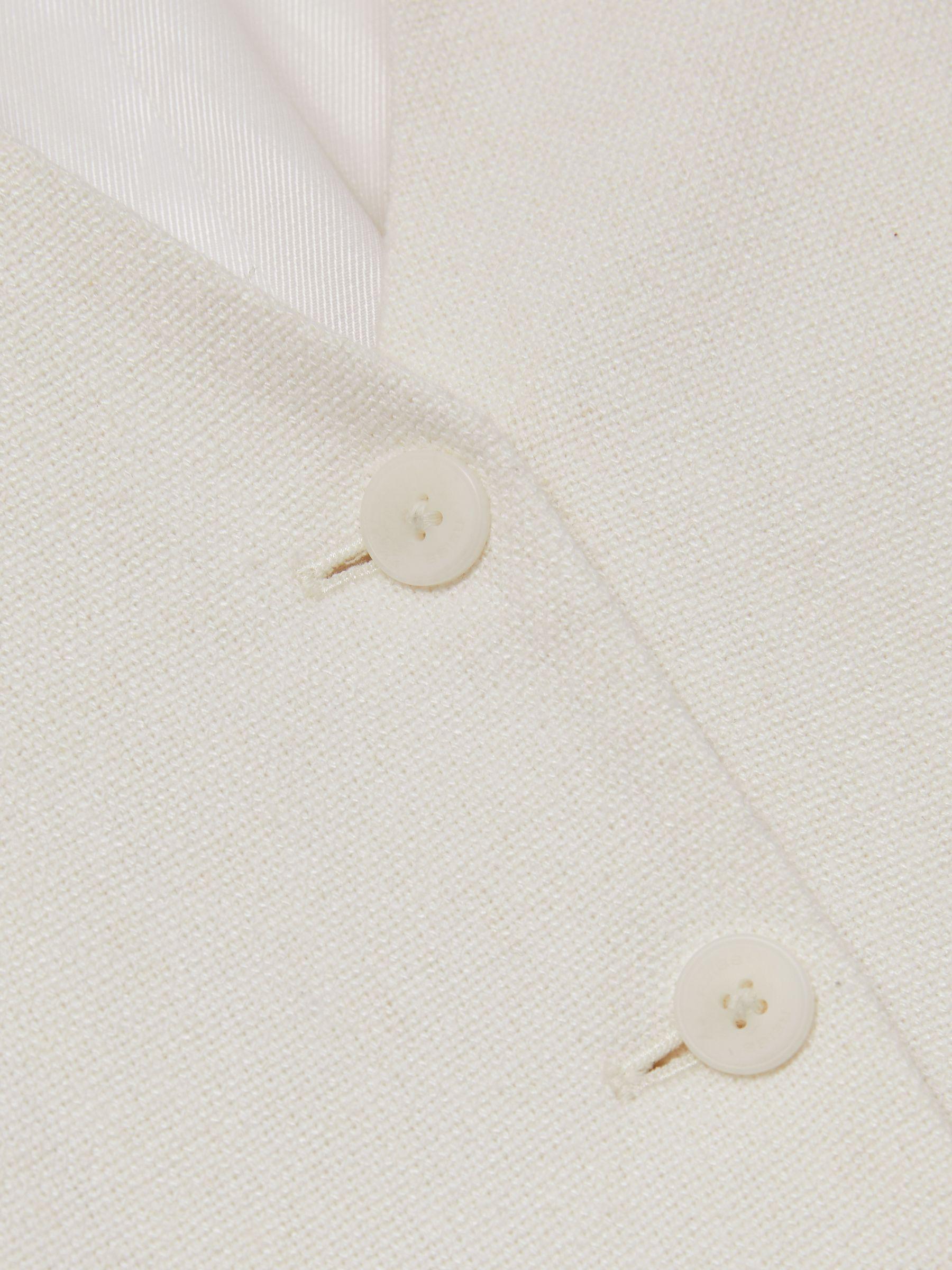 Linen-Blend Button-Through Waistcoat in White Product Image