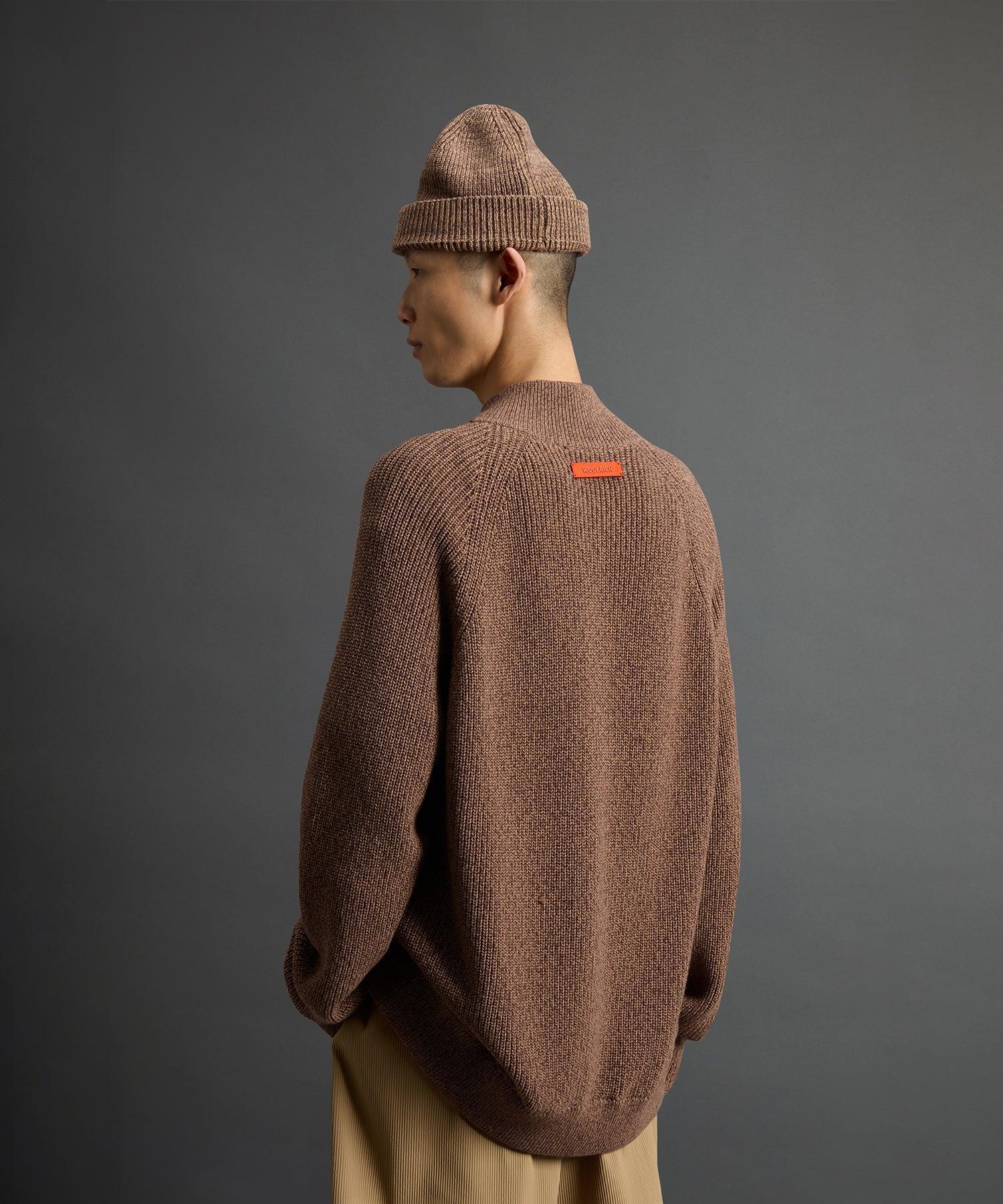 Todd Snyder x Woolrich Cotton Zip-Up Sweater in Brown Product Image