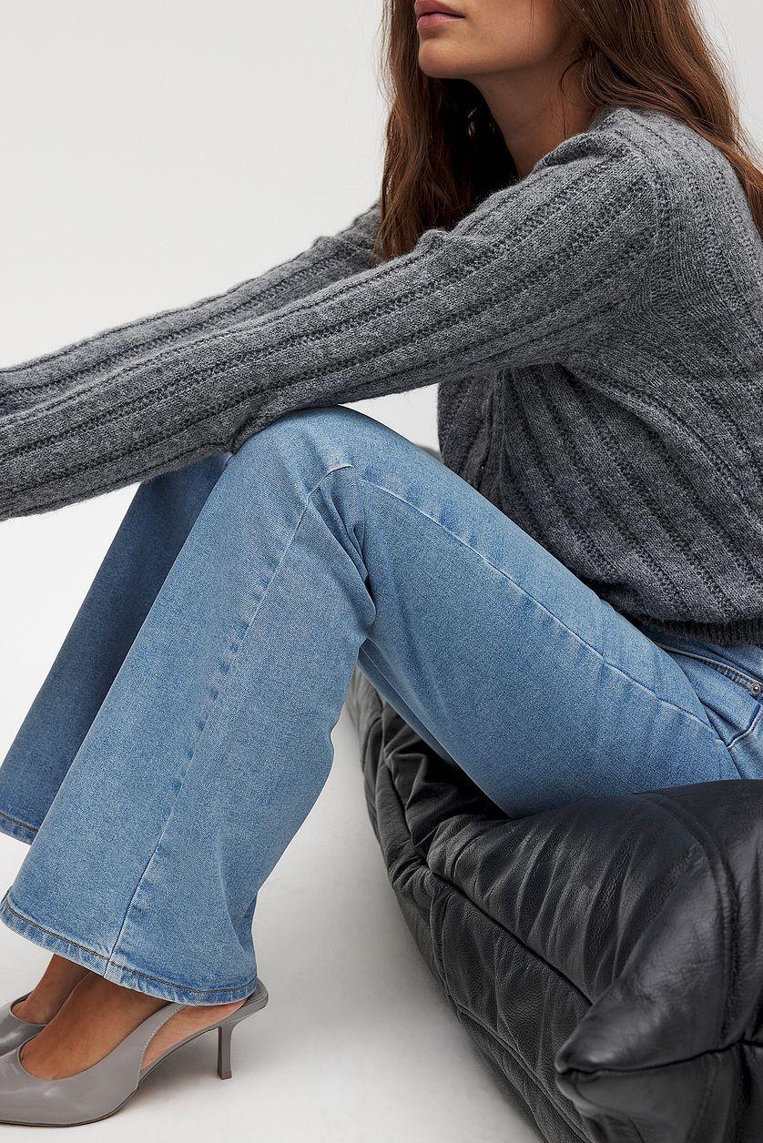 High Waist Flared Denim Product Image