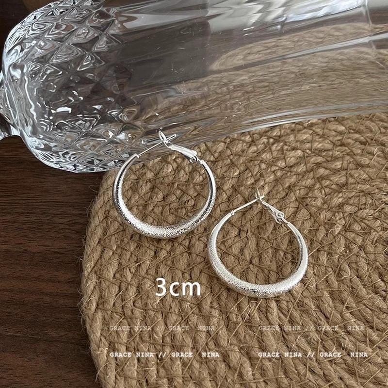 Textured Hoop Earring Product Image