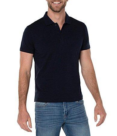 Liverpool Los Angeles Cotton Jersey Polo (Ink) Men's Short Sleeve Knit Product Image