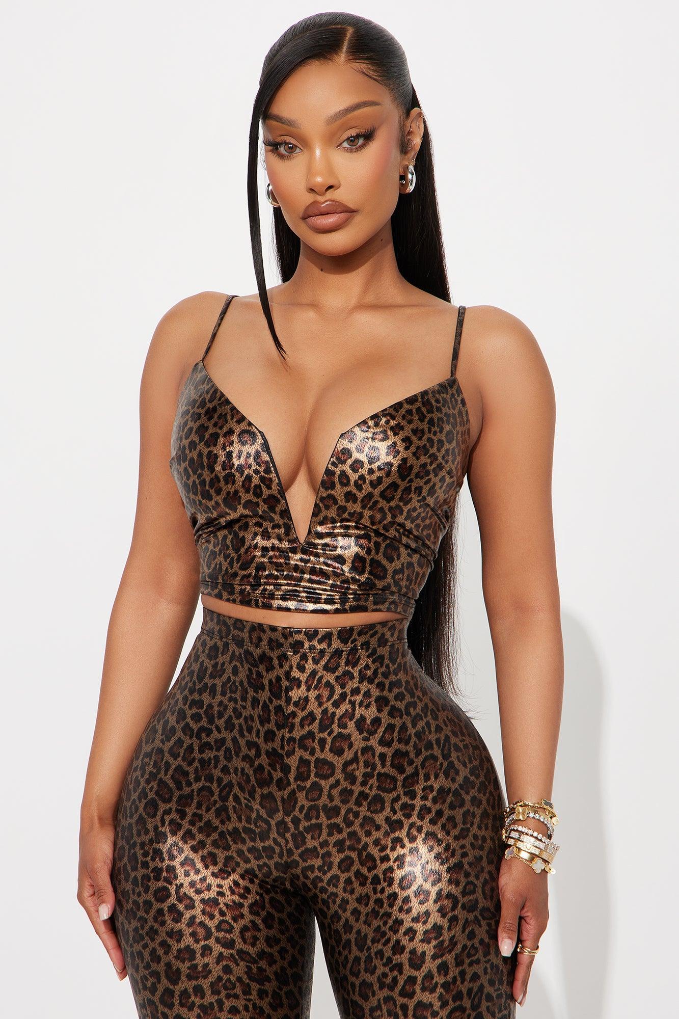 In Your Territory Leopard Pant Set - Brown/combo Female Product Image