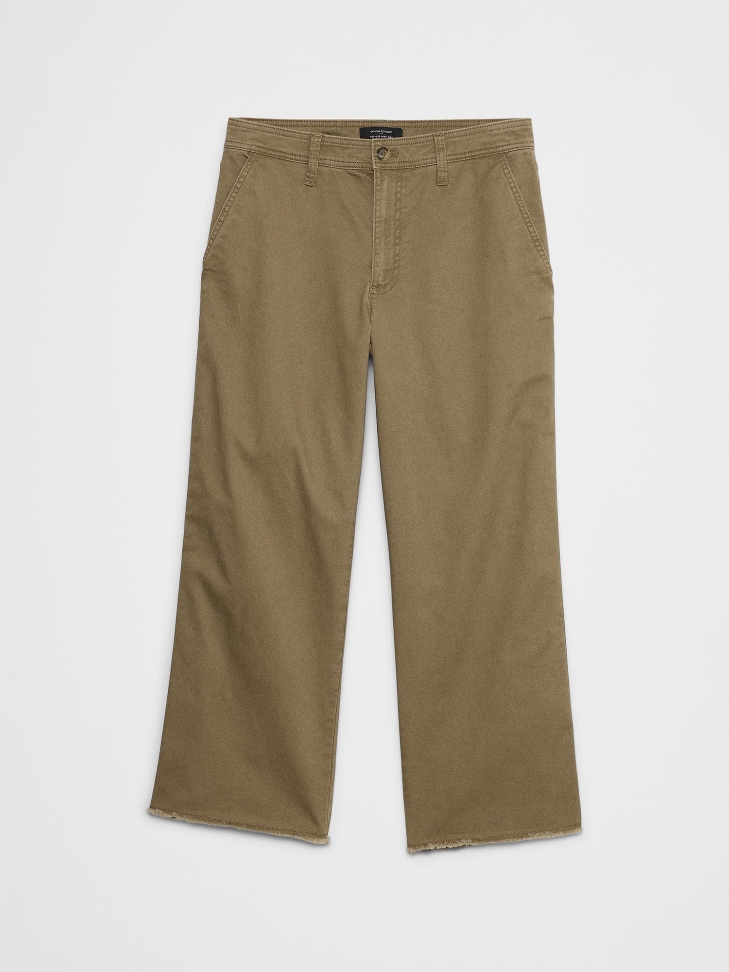 Wide-Leg High-Rise Cropped Chino Product Image