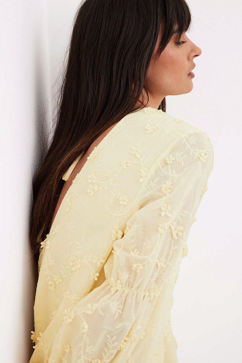 Sleeve Detail Deep Back Dress Product Image