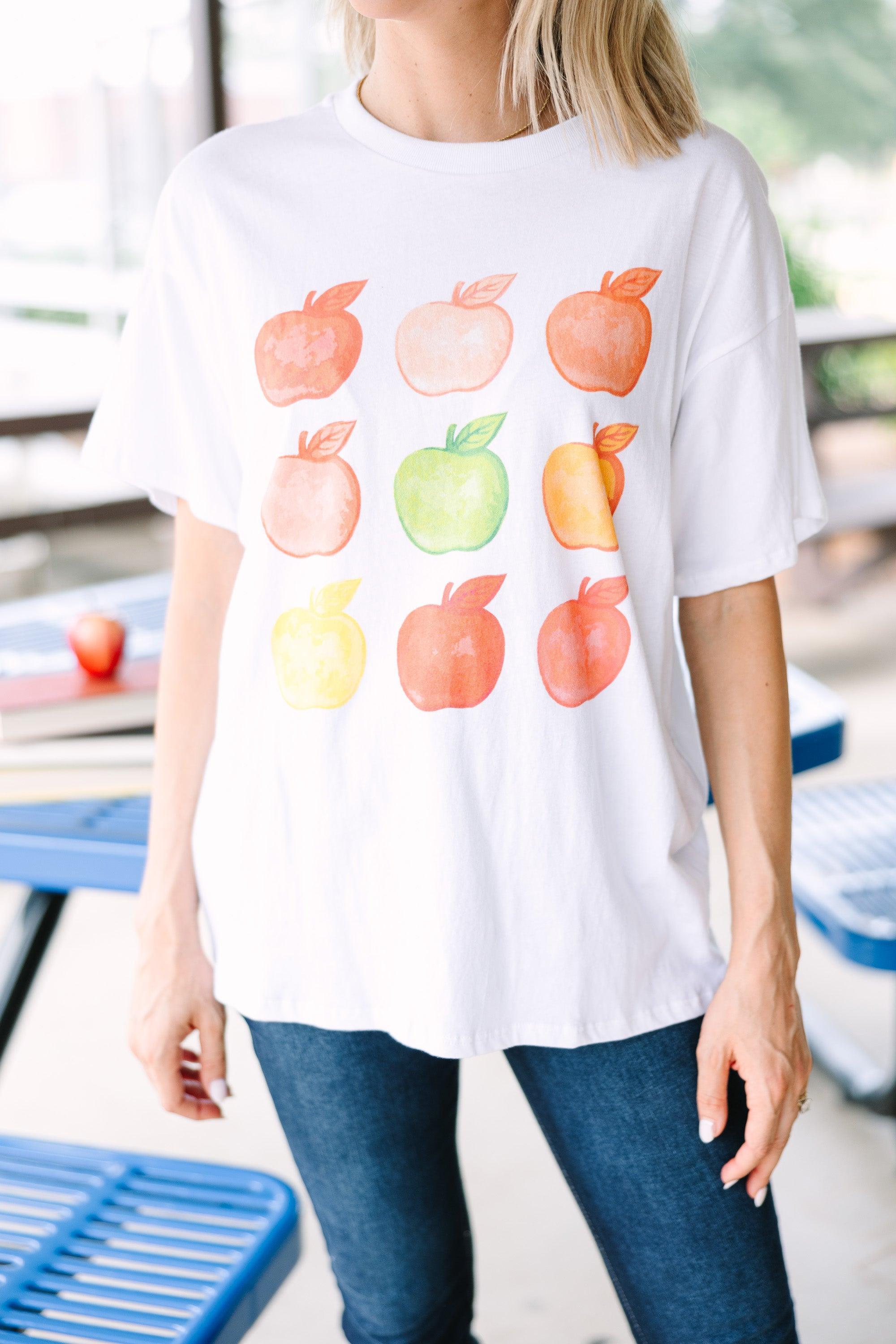 Have An Apple White Graphic Tee Female Product Image