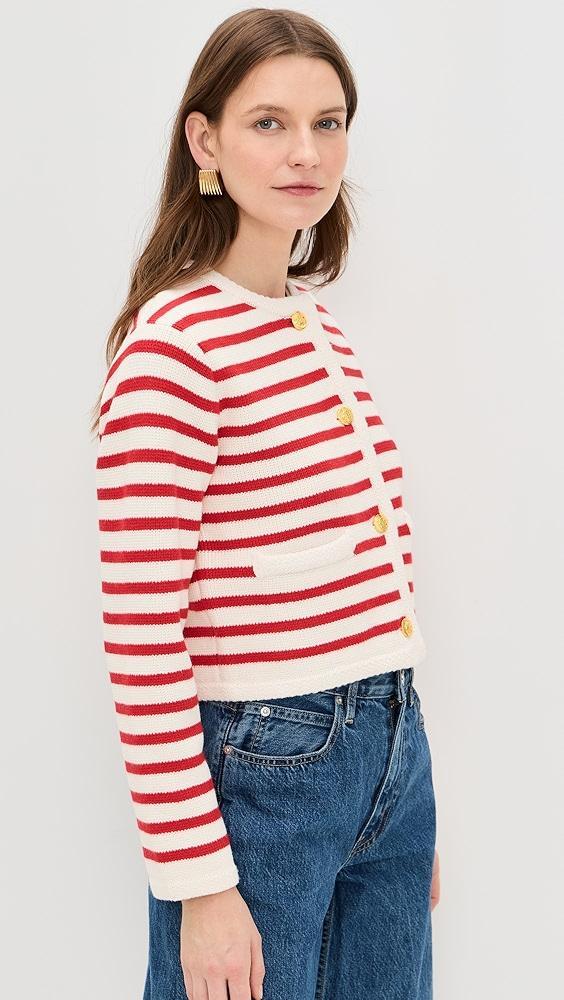 English Factory Knit Striped Sweater Cardigan | Shopbop Product Image