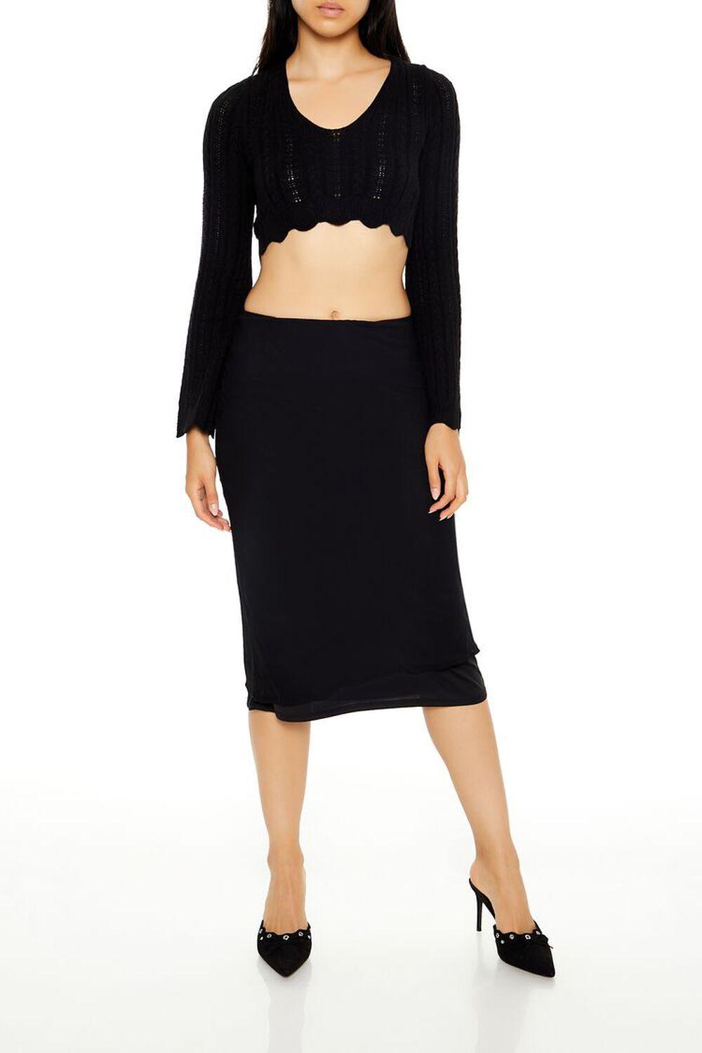 Lace-Up Cropped Sweater | Forever 21 Product Image