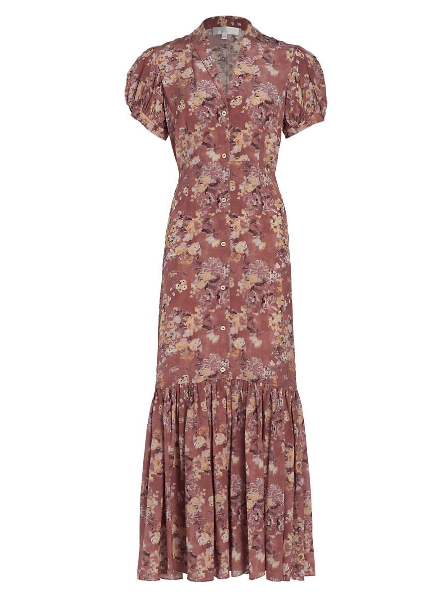 Womens Nancy Floral Puff-Sleeve Maxi Dress Product Image