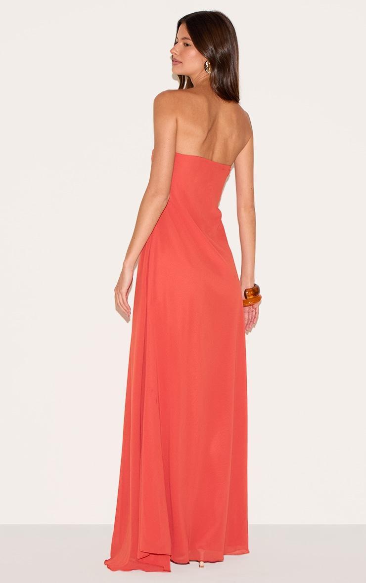 Rust Chiffon Bandeau Maxi Dress Product Image