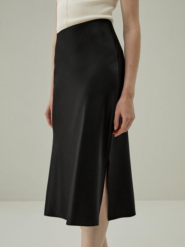 LILYSILK Silk Skirt Pleated - for Women - Black 100% Silk - Luxurious Bias Cut Skirt 16 Product Image