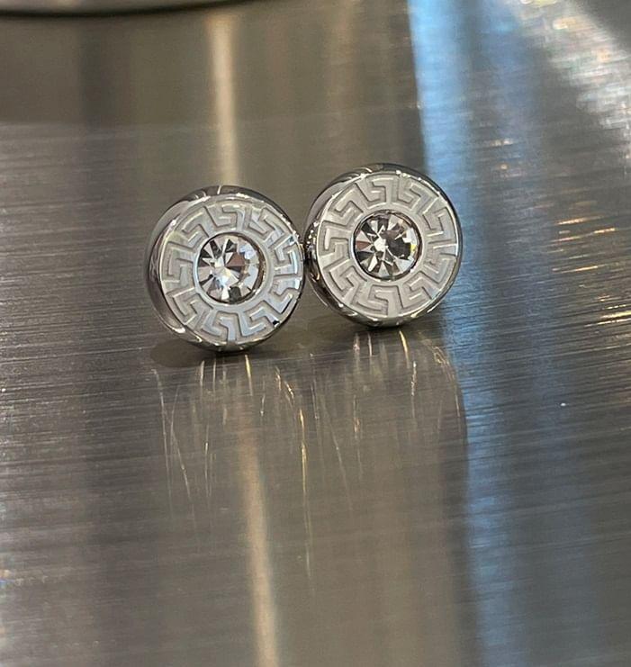 CZ Round Alloy Stud Earring Product Image