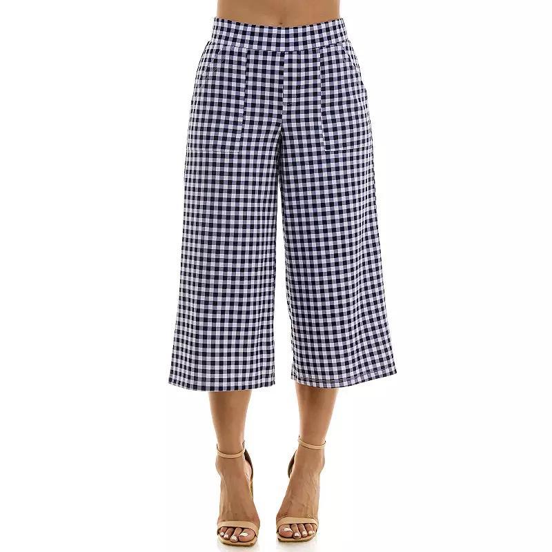 Women's Nina Leonard Gingham Coulotte Pants,  Product Image