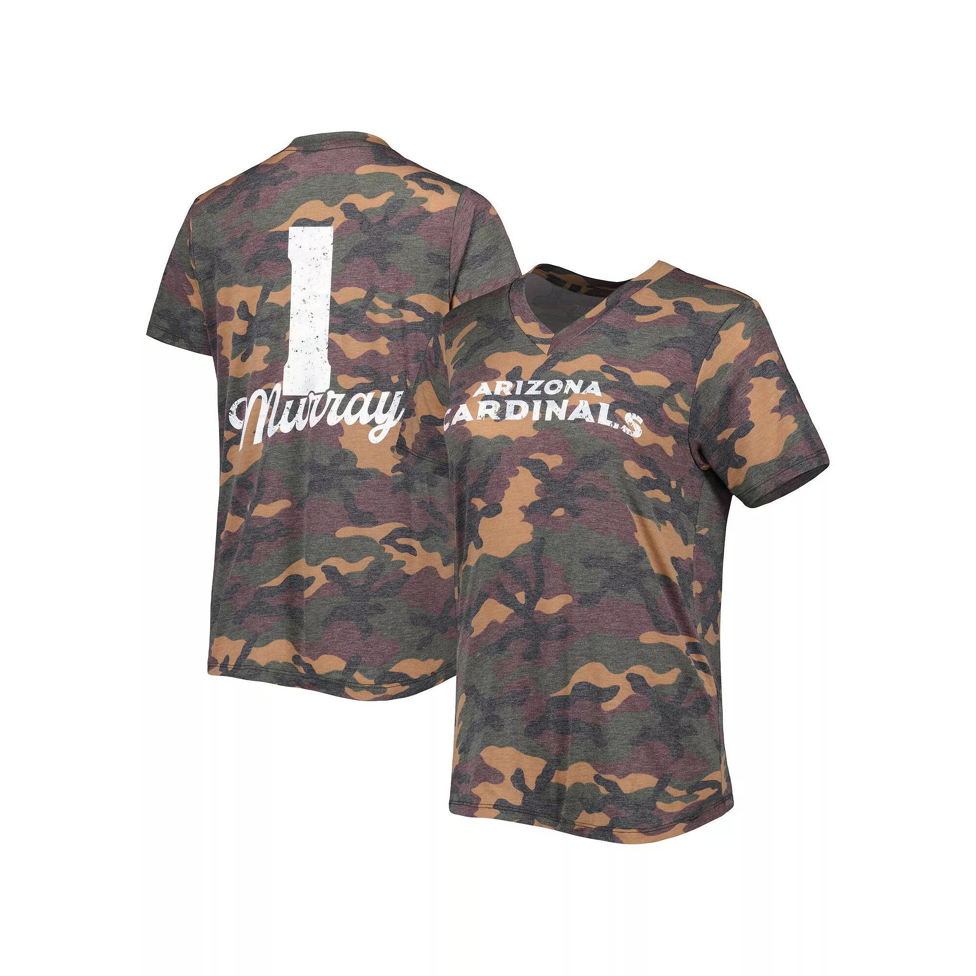 Women's Majestic Threads Kyler Murray Camo Arizona Cardinals Name & Number V-Neck Tri-Blend T-Shirt, Size: XL, Green Product Image