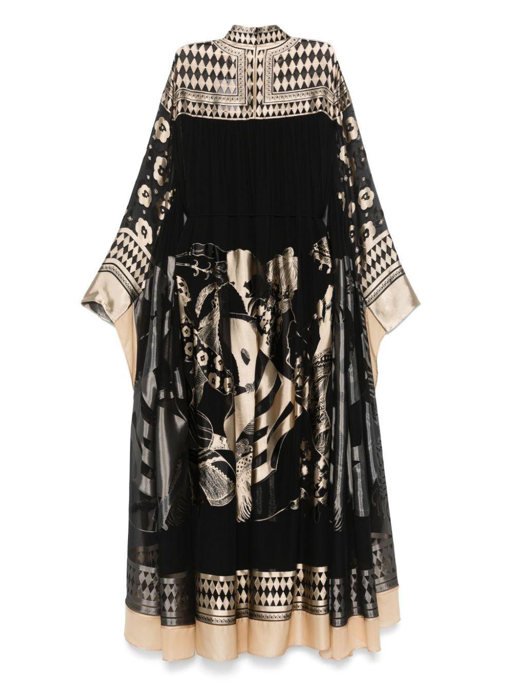 ZIMMERMANN Illustration Otto Metallic Silk-blend Jacquard Gown In Black   Product Image