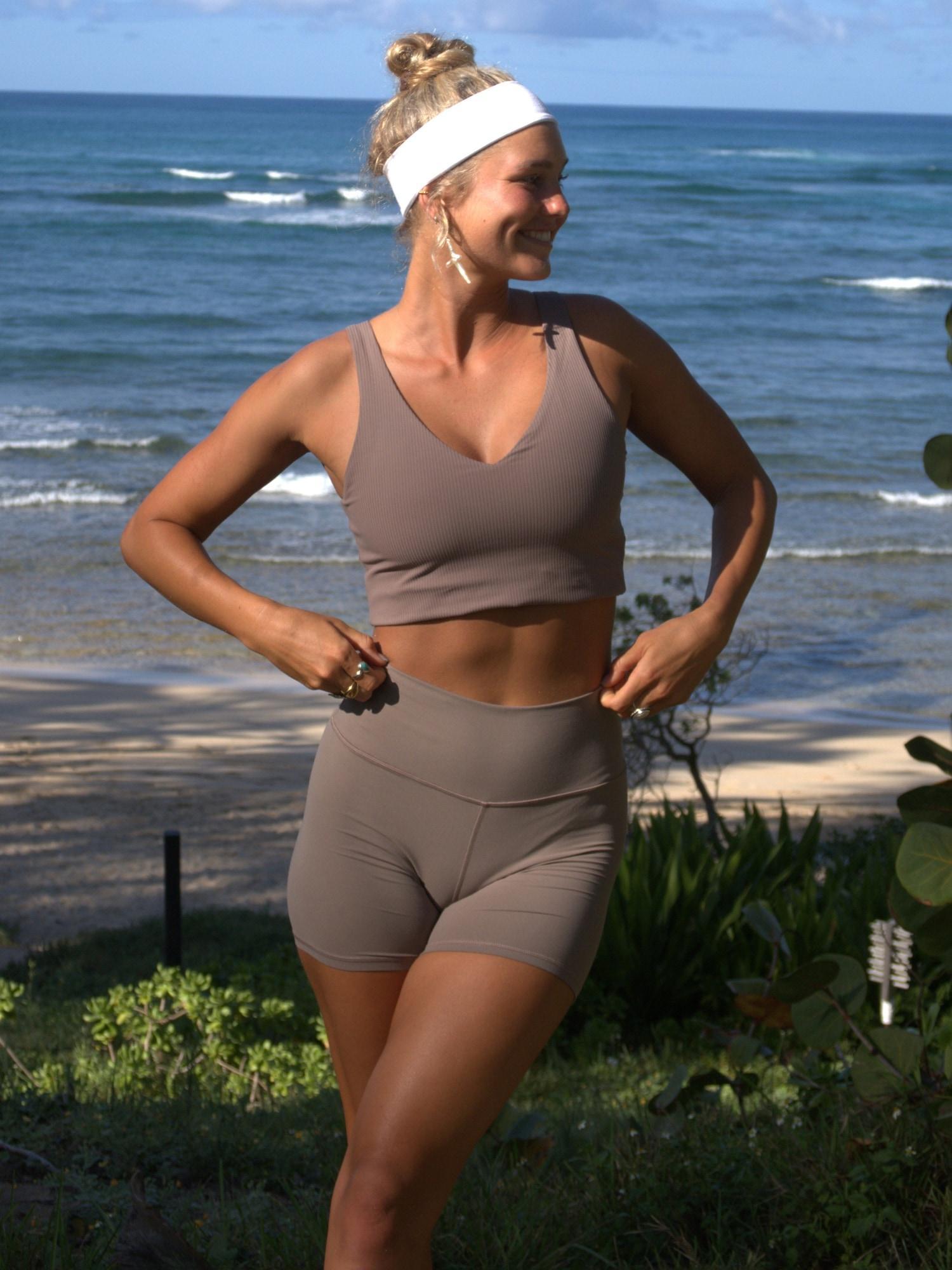 Transcend V Neck Rib Crop Sports Bra A-C Product Image