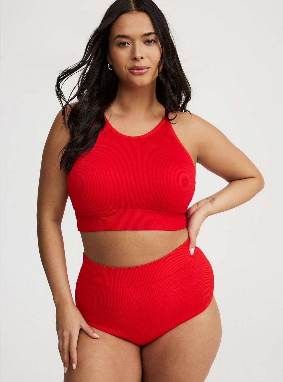 Seamless Rib High-Neck Bralette Product Image