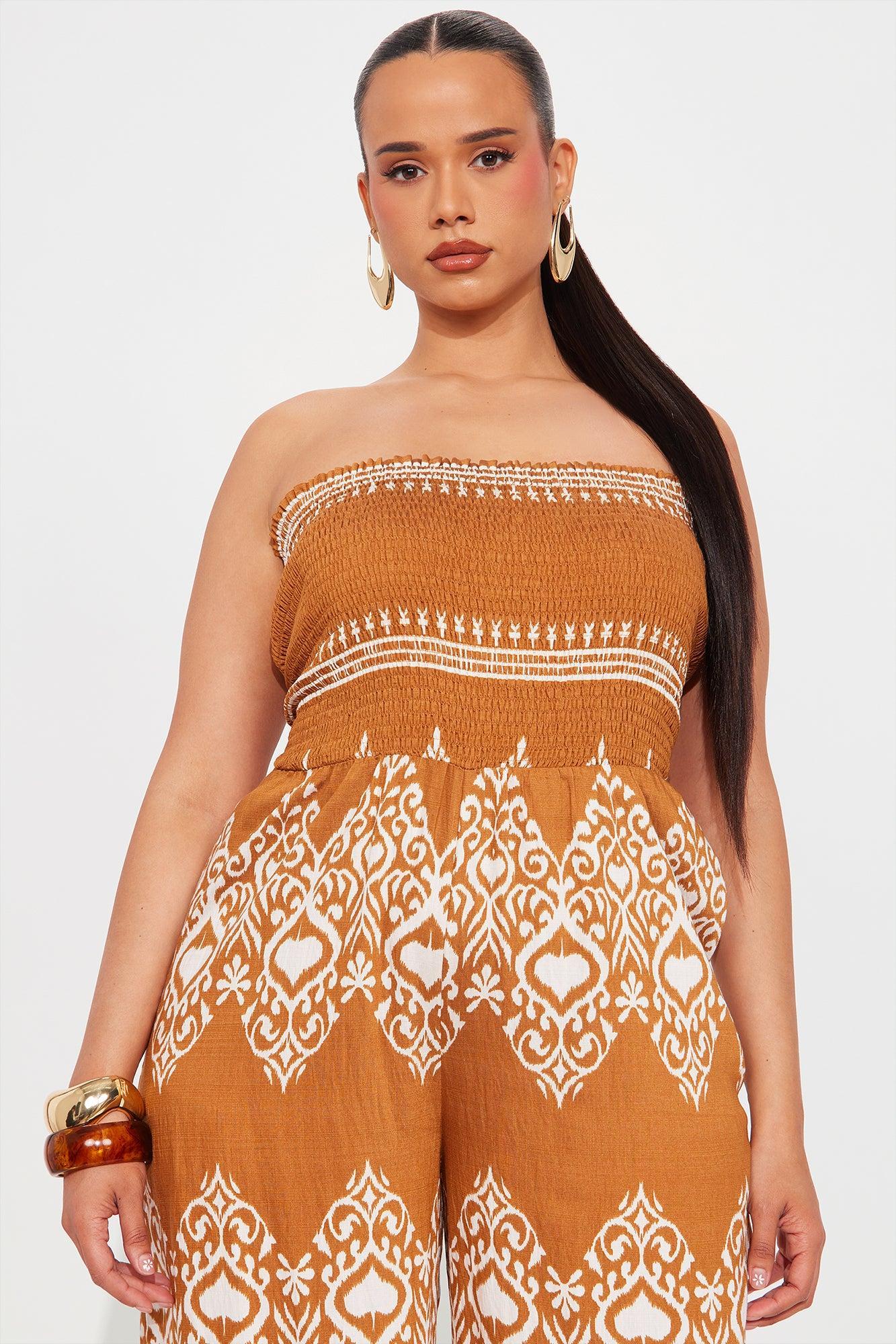 Can't Blend In Jumpsuit - Brown/combo Product Image