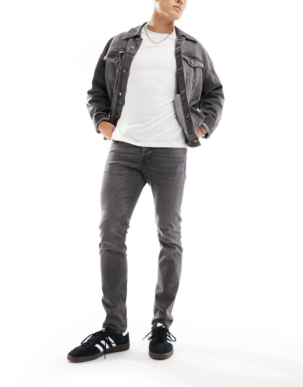 Jack & Jones glenn slim jeans in gray Product Image