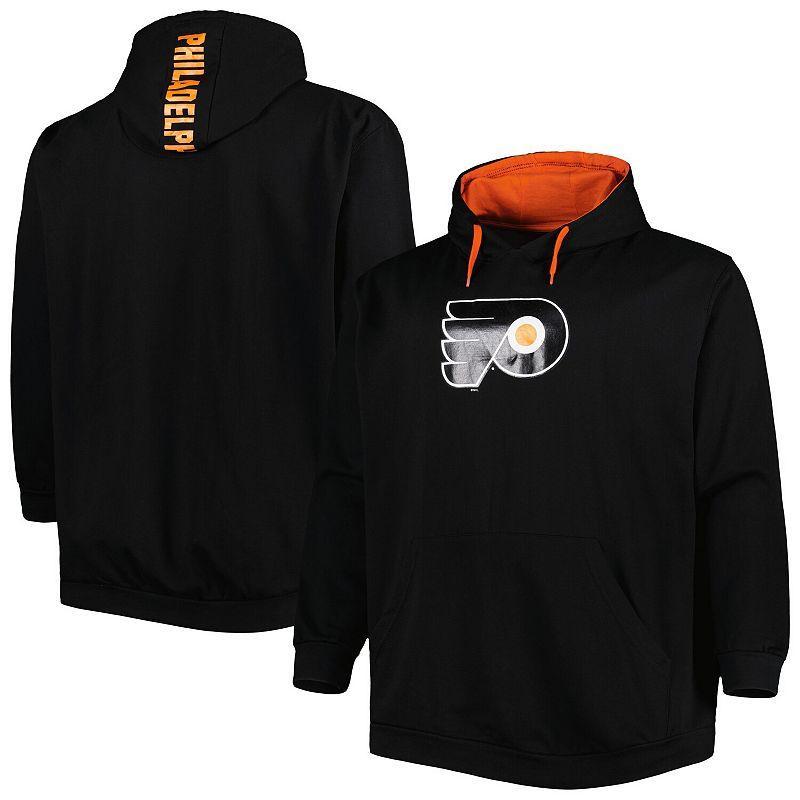 Mens Black Philadelphia Flyers Big & Tall Fleece Pullover Hoodie Product Image