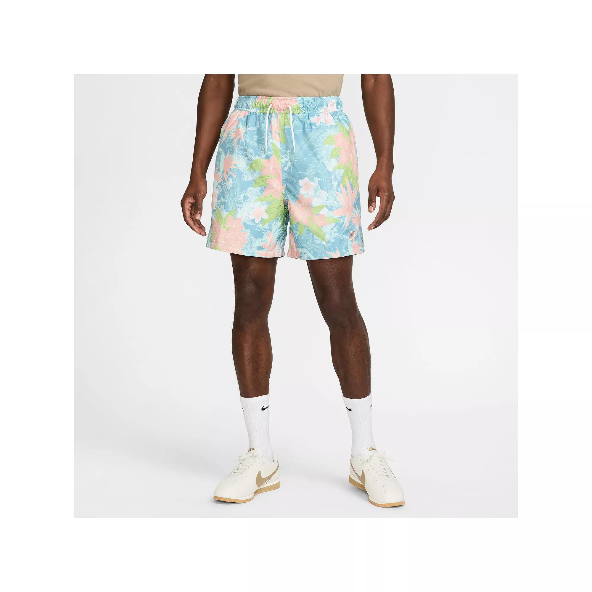 Nike Mens Nike Club Flow Shorts - Mens Mint Foam/Denim Turquoise/Pink Product Image