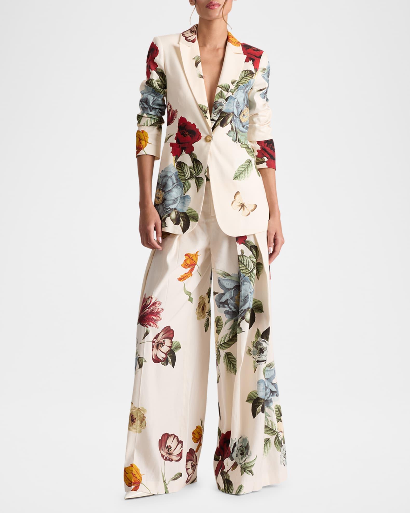 Breann Printed Linen-Blend Blazer Product Image