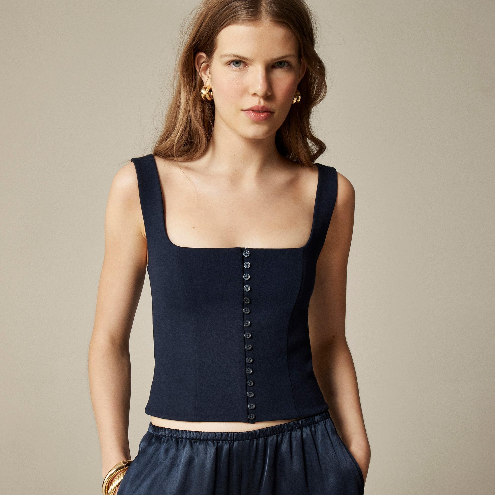 Corset top in stretch ponte Product Image
