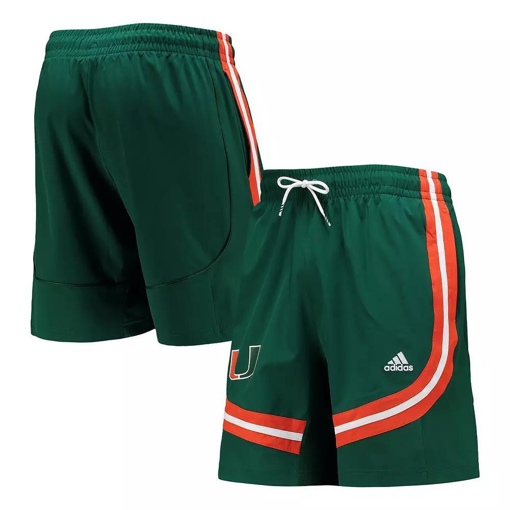 Men's adidas Green Miami Hurricanes Swingman Basketball AEROREADY Shorts,  Product Image