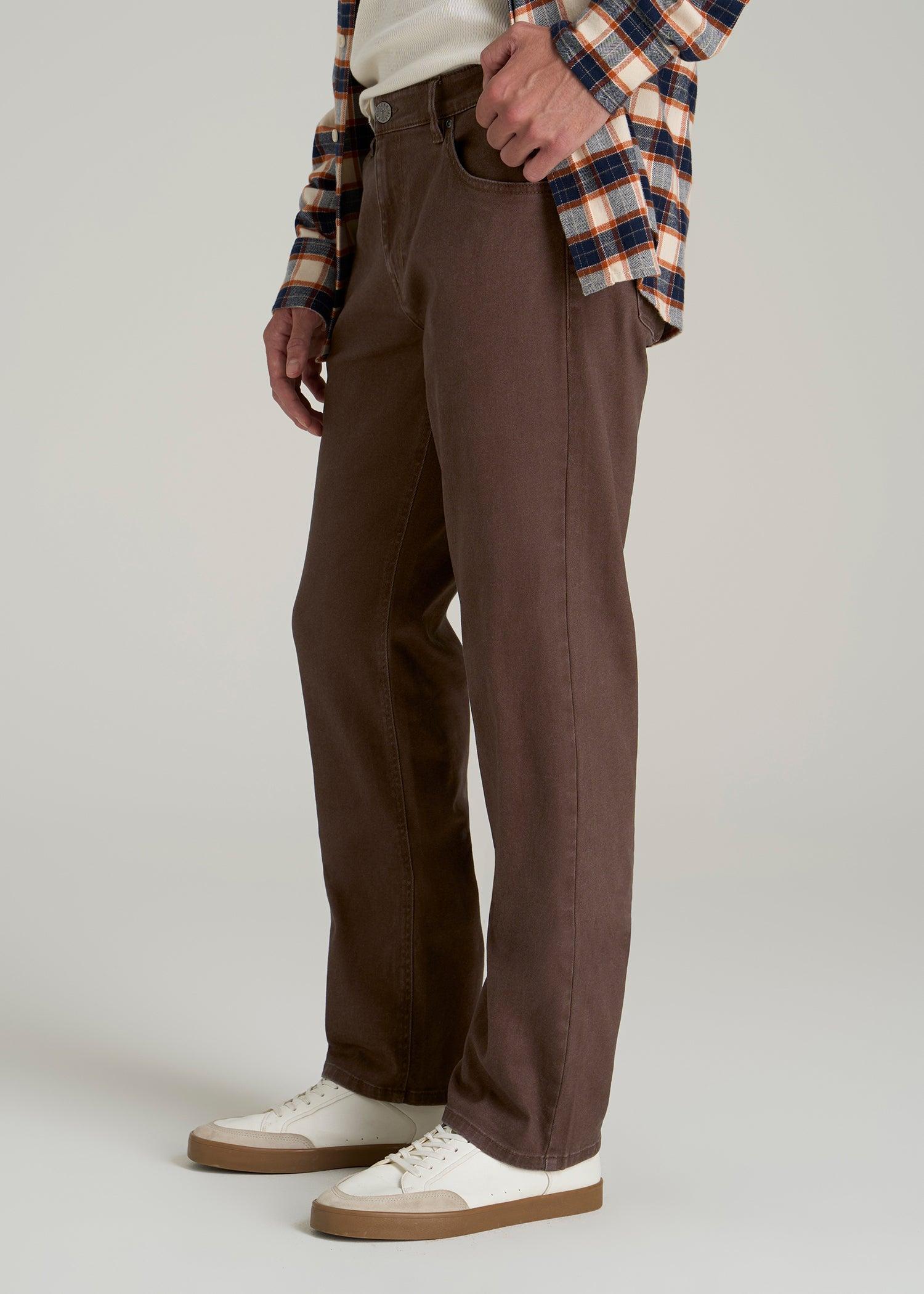 J1 Straight Fit Colored Jeans for Tall Men in Dark Toffee Product Image