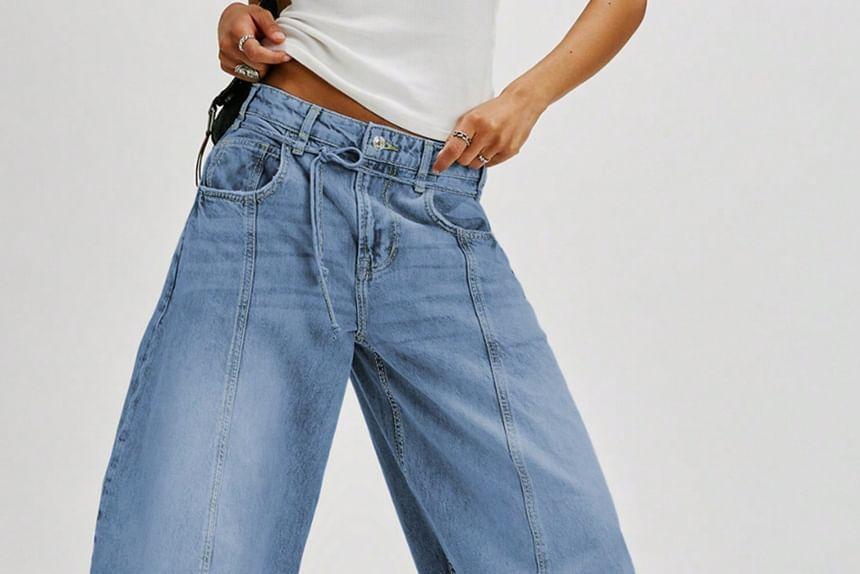 Low Rise Washed Harem Jeans Product Image