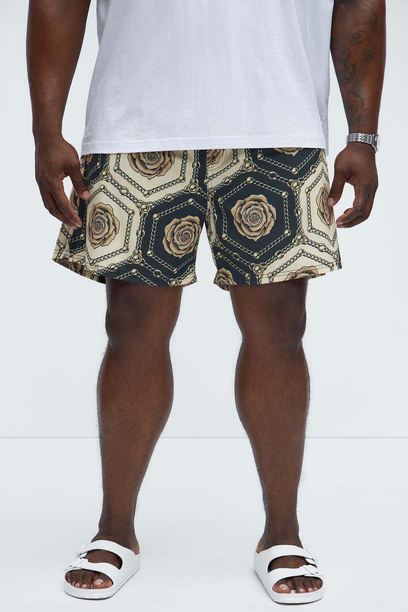 Rose Link Swim Mid Trunk - Cream/combo Product Image