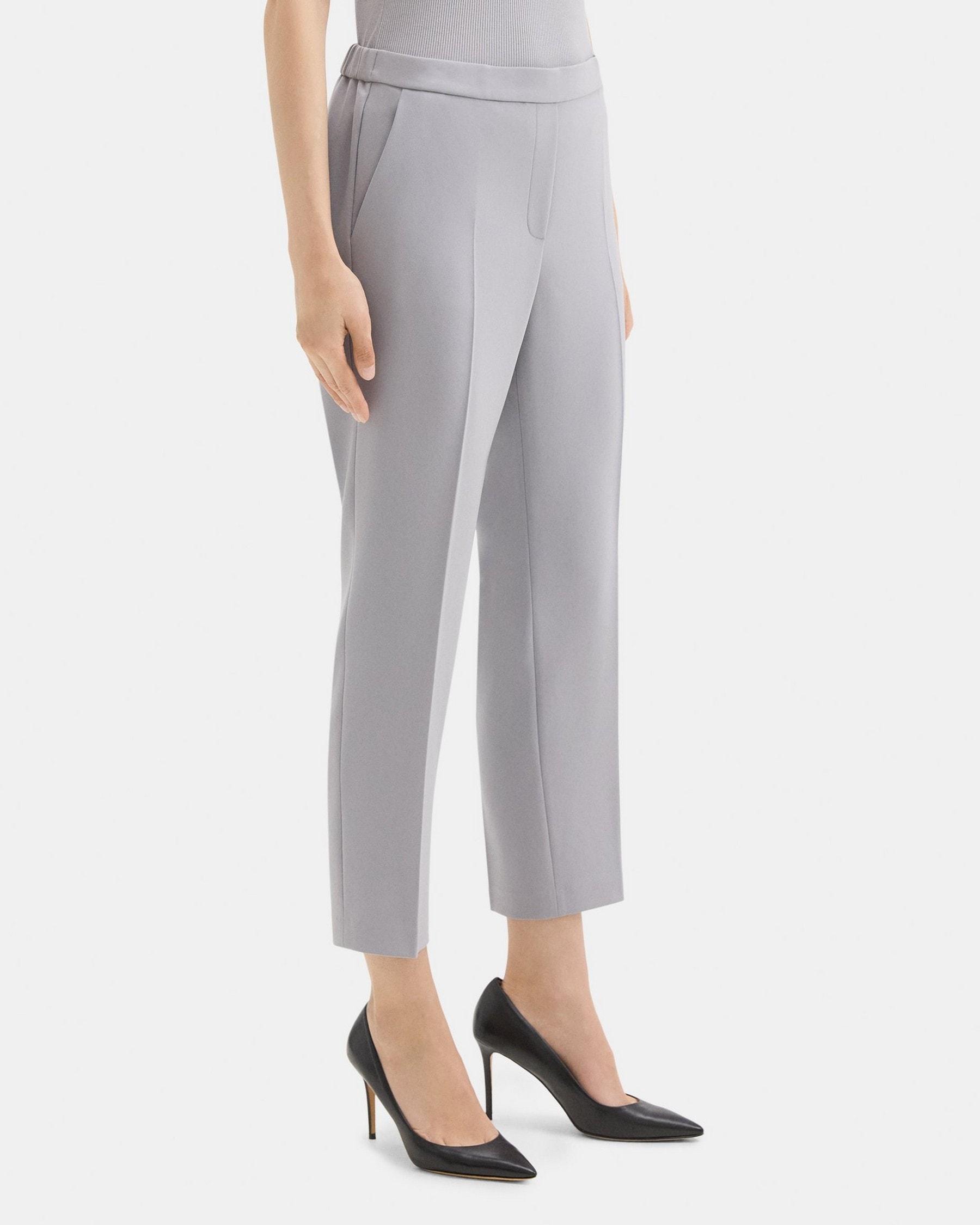 Cropped Slim Pull-On Pant in Crepe Product Image