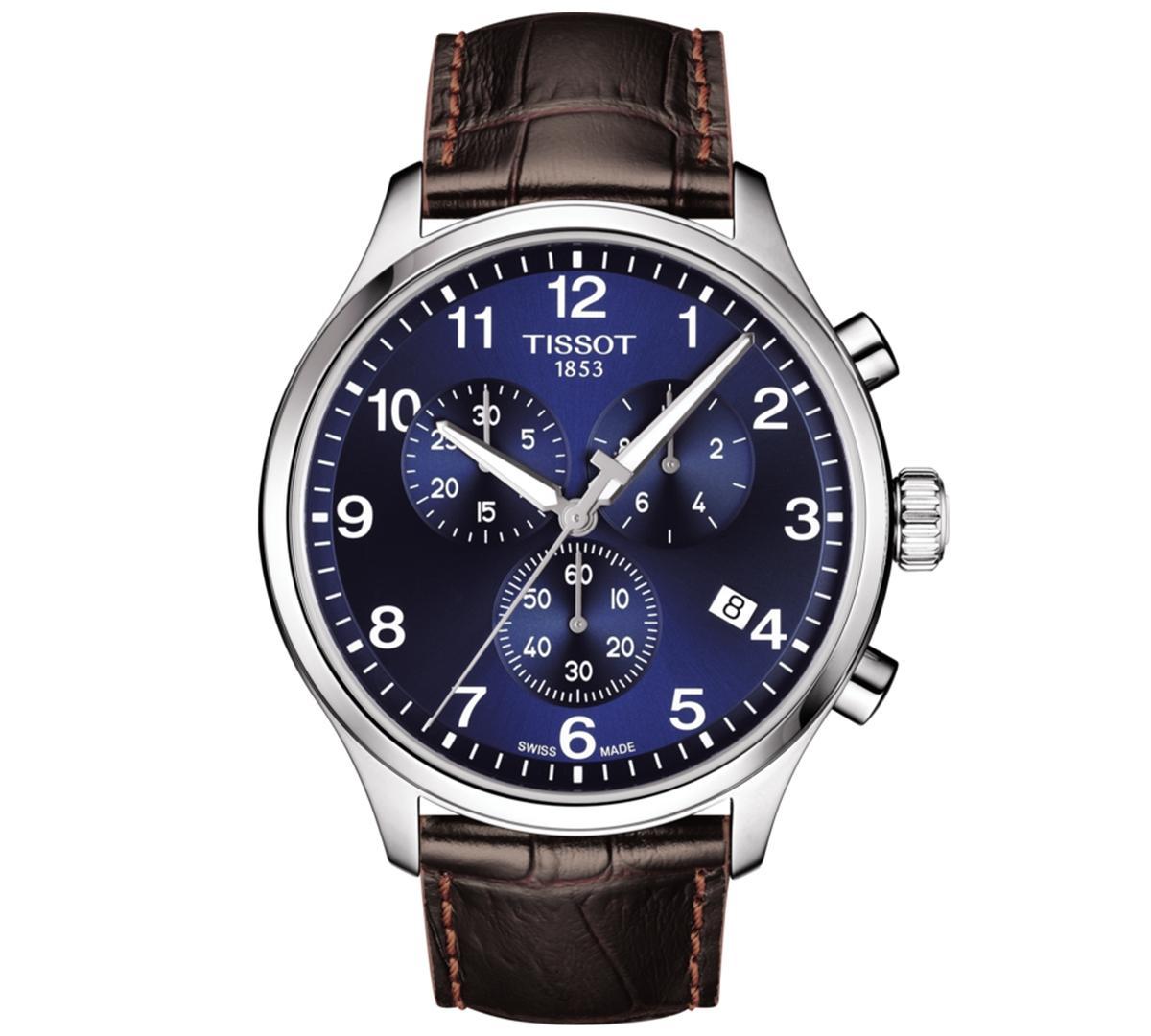 Tissot Chrono Xl Classic Two Tone Stainless Steel Navy Dial Bracelet Watch Product Image