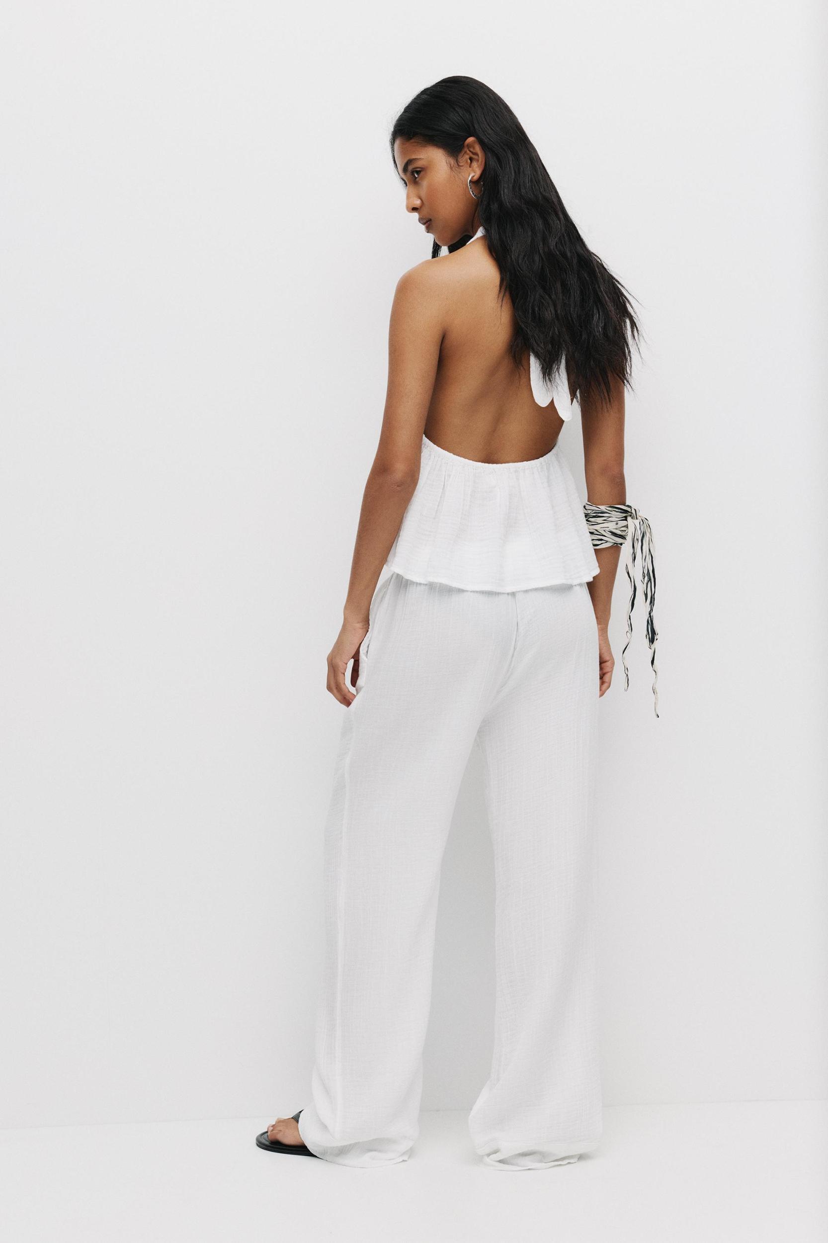 Textured rustic halter top Product Image