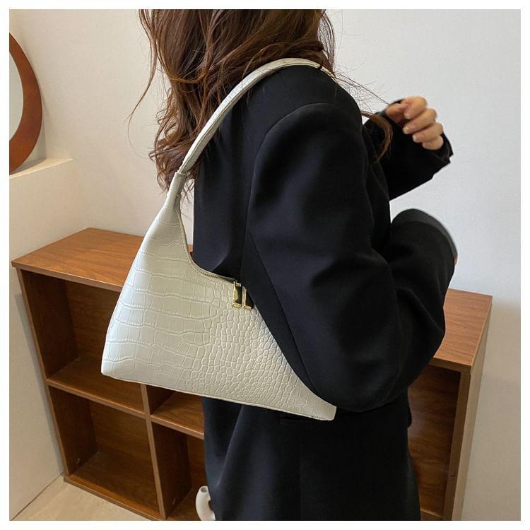 Plain Crocodile Grain Shoulder Bag Product Image