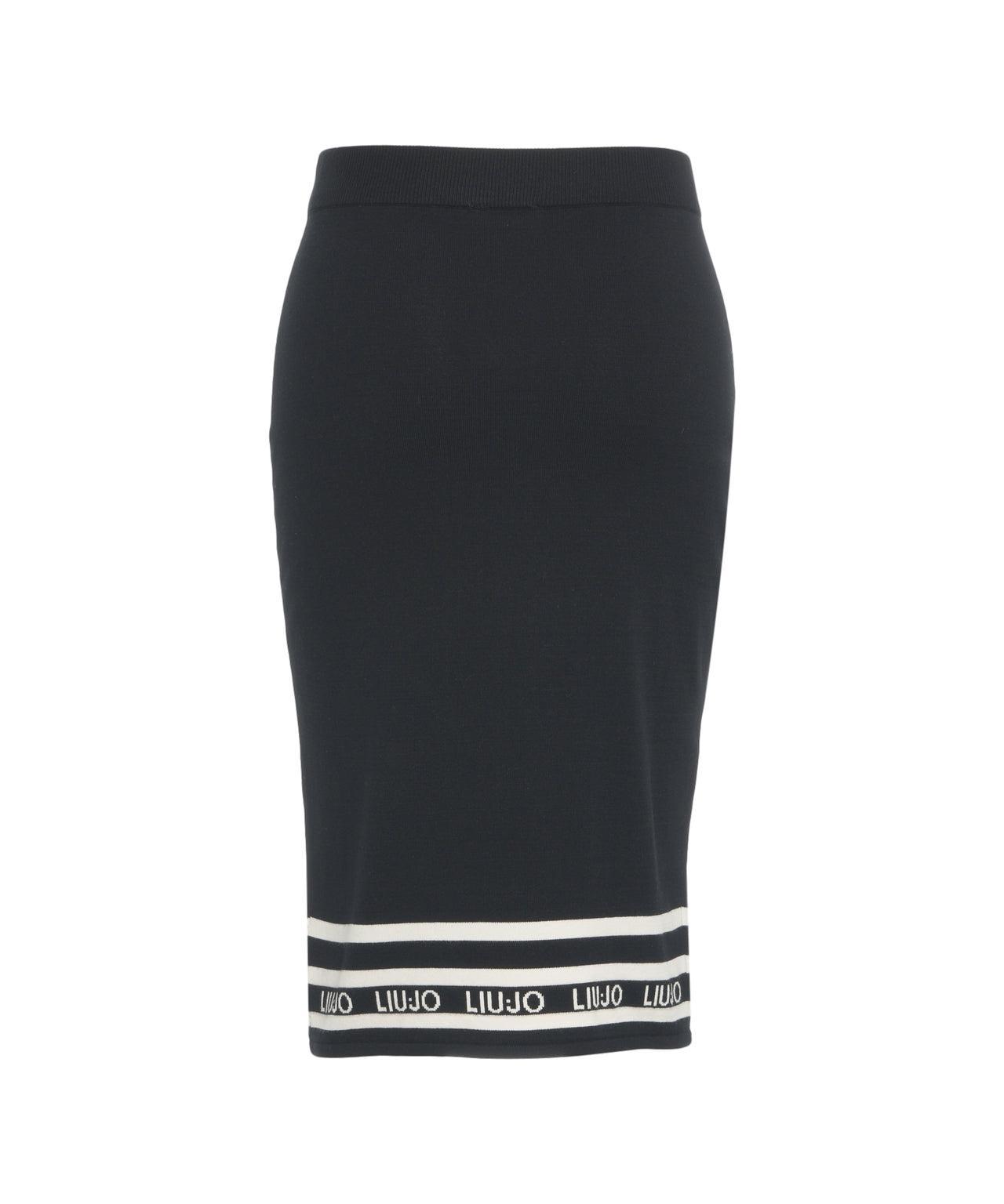 Knit midi skirt with logo details Product Image