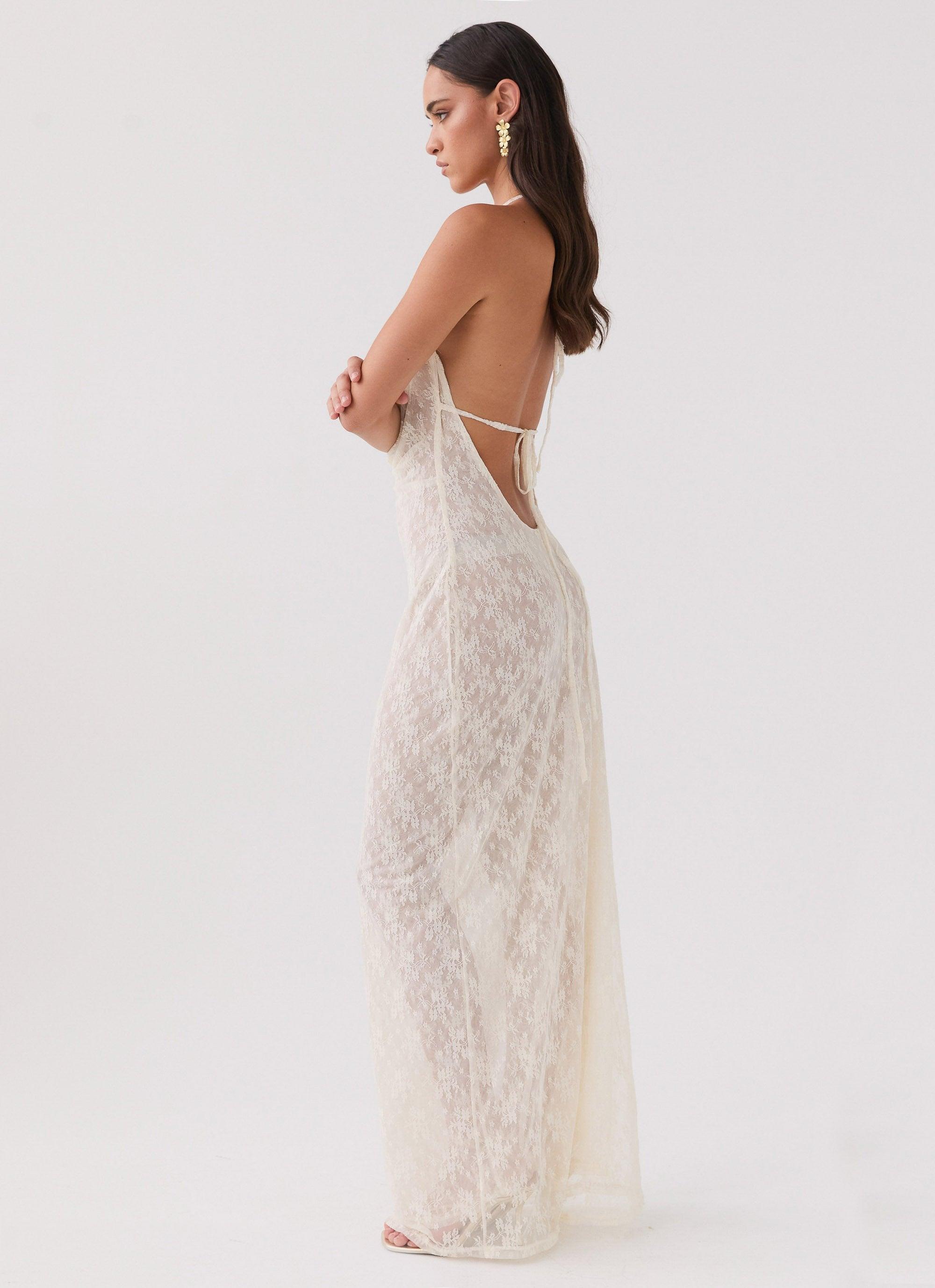 Champagne Coastline Maxi Dress - Ivory Product Image