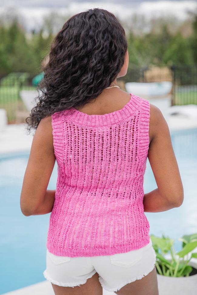 French Market Pink High Neck Sweater Tank SALE Product Image