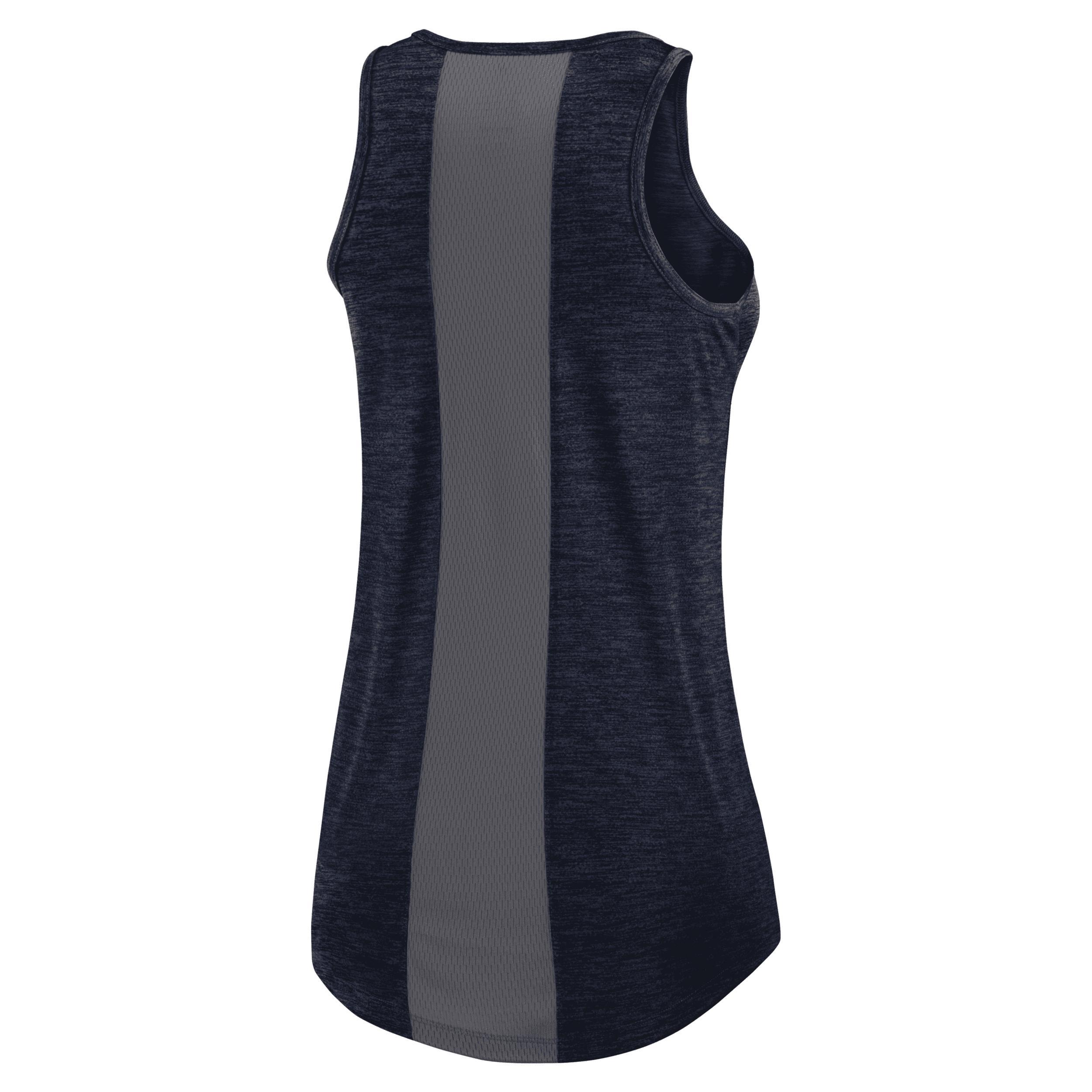 Women's Nike Navy Houston Texans High Neck Performance Tank Top, Size: Medium, Blue Product Image