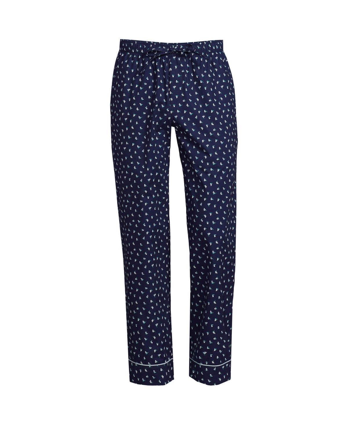 Big & Tall Lands End Essential Pajama Pants, Mens Red Navy Flower Product Image