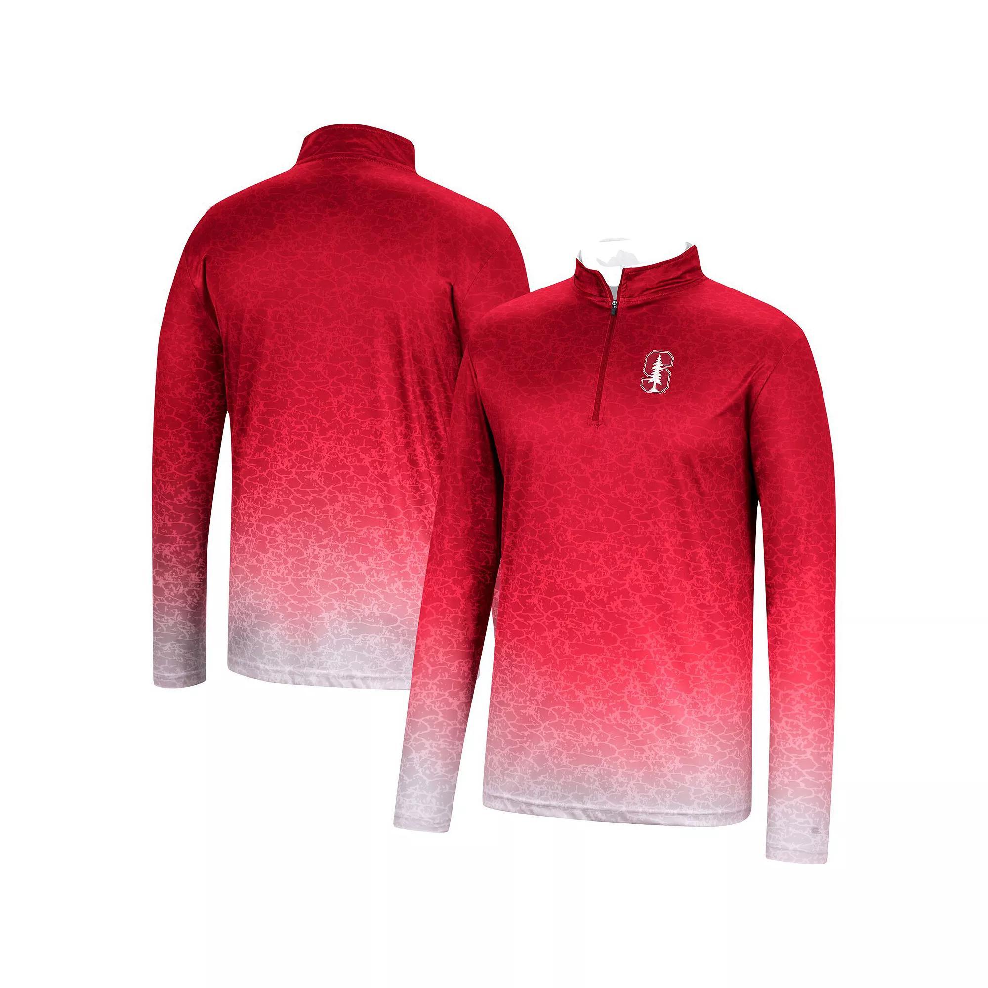 Men's Colosseum Cardinal Stanford Cardinal Walter Quarter-Zip Windshirt, Size: XL, Red Product Image