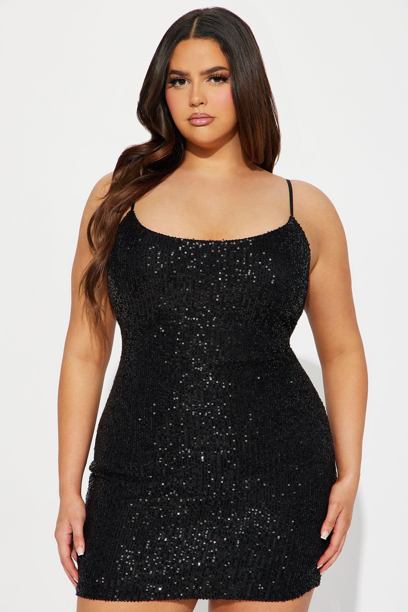 Raquel Sequin Mini Dress Set - Black Product Image