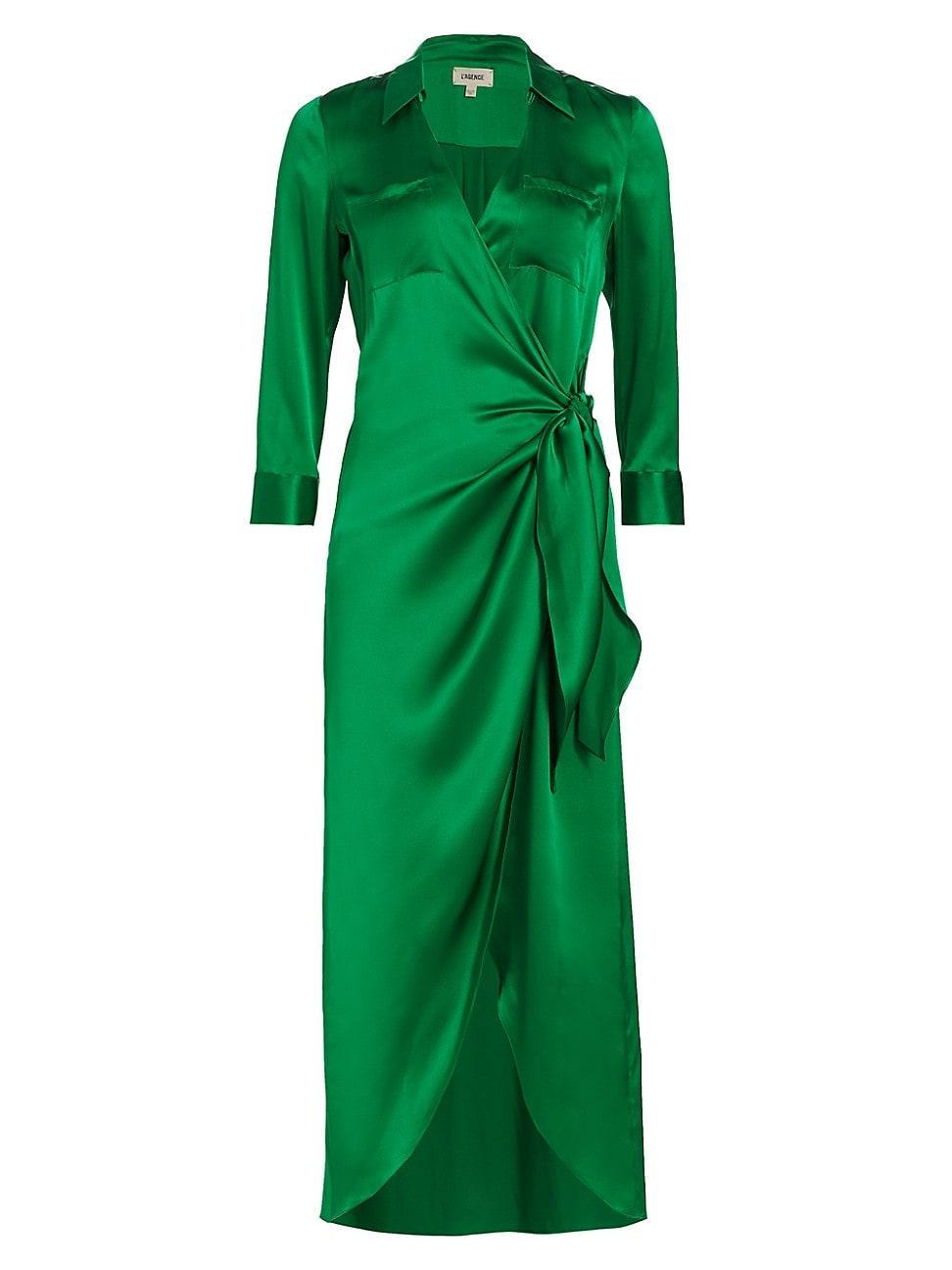 Kadi Wrap Silk Maxi Dress Product Image