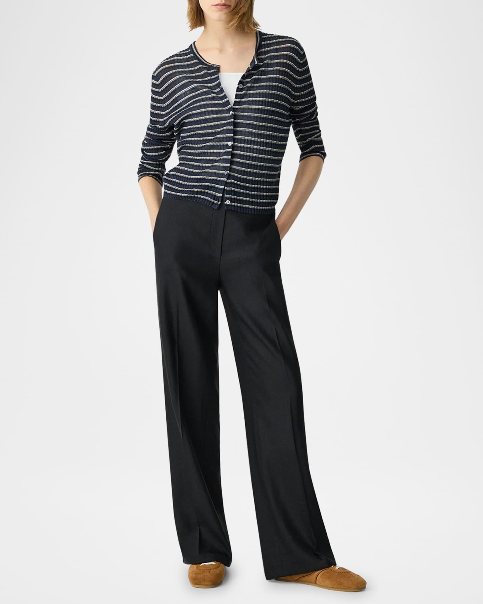 Stripe Cropped Cardigan  Product Image