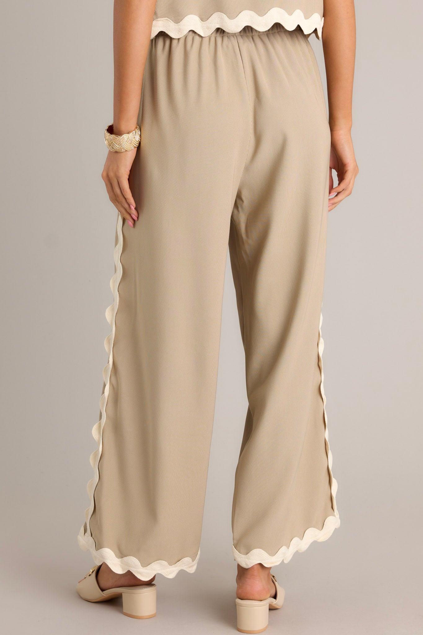 Breezy Charm Taupe Ricrac Pants Product Image