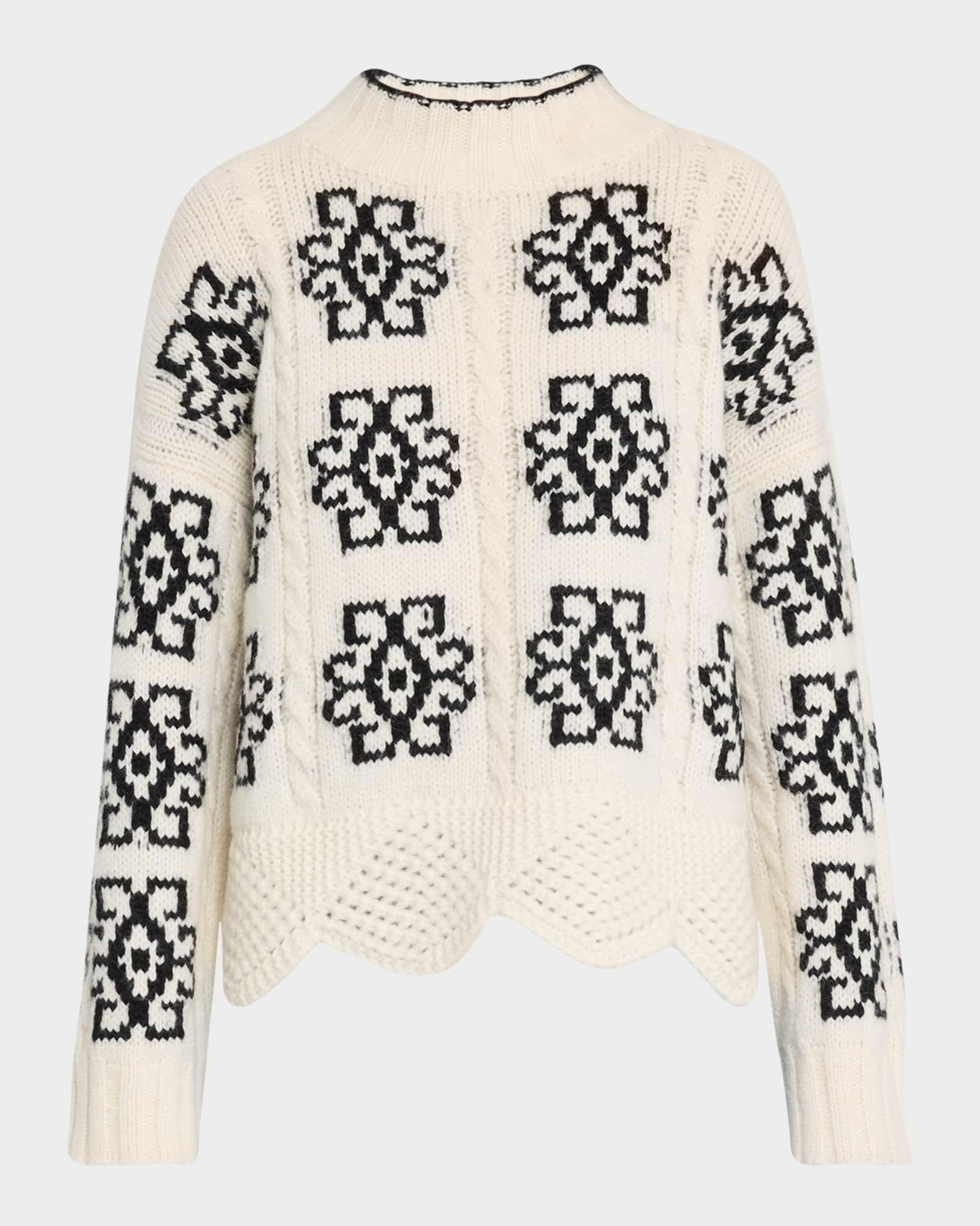 Sienna Cable-Knit Intarsia Sweater Product Image