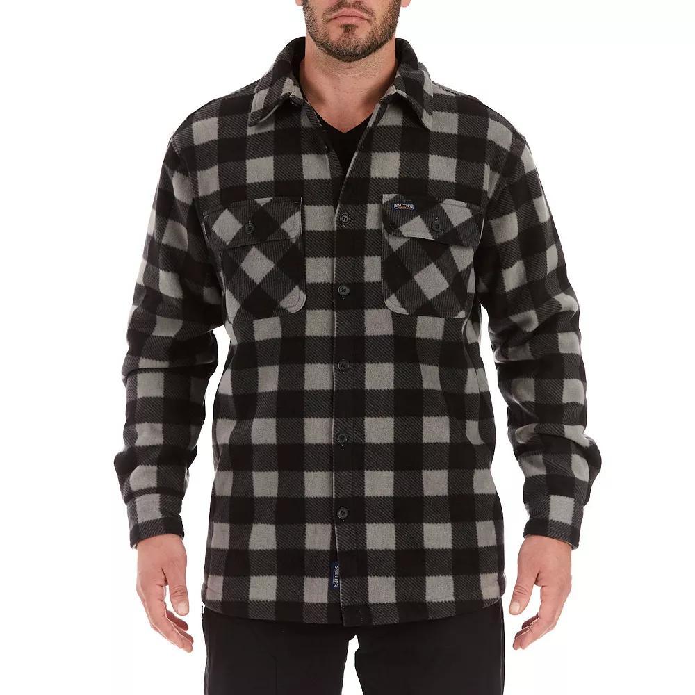 Mens Smiths Workwear Sherpa-Lined Plaid Microfleece Shirt Jacket Product Image