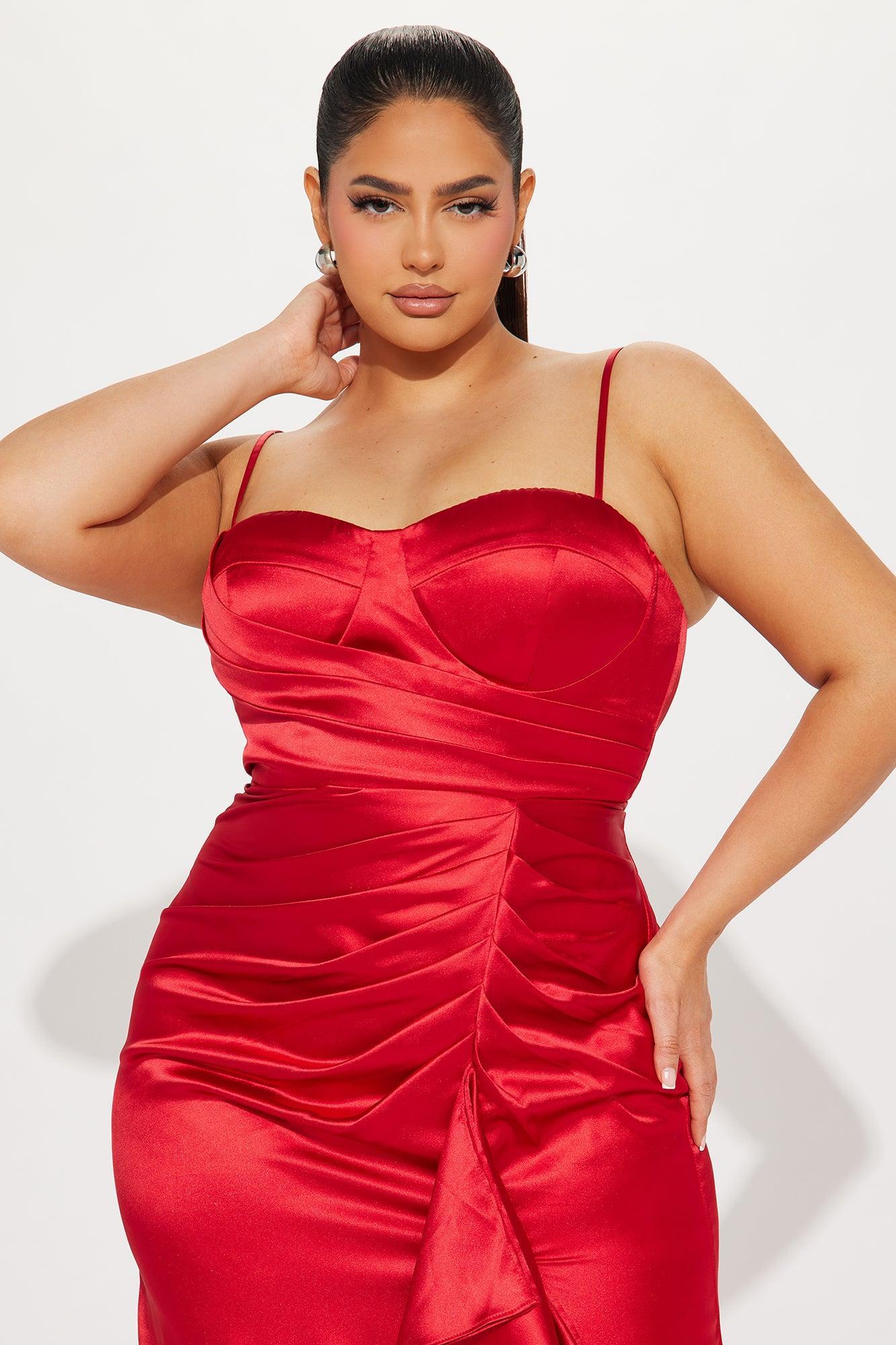 Camilla Satin Gown - Red Product Image