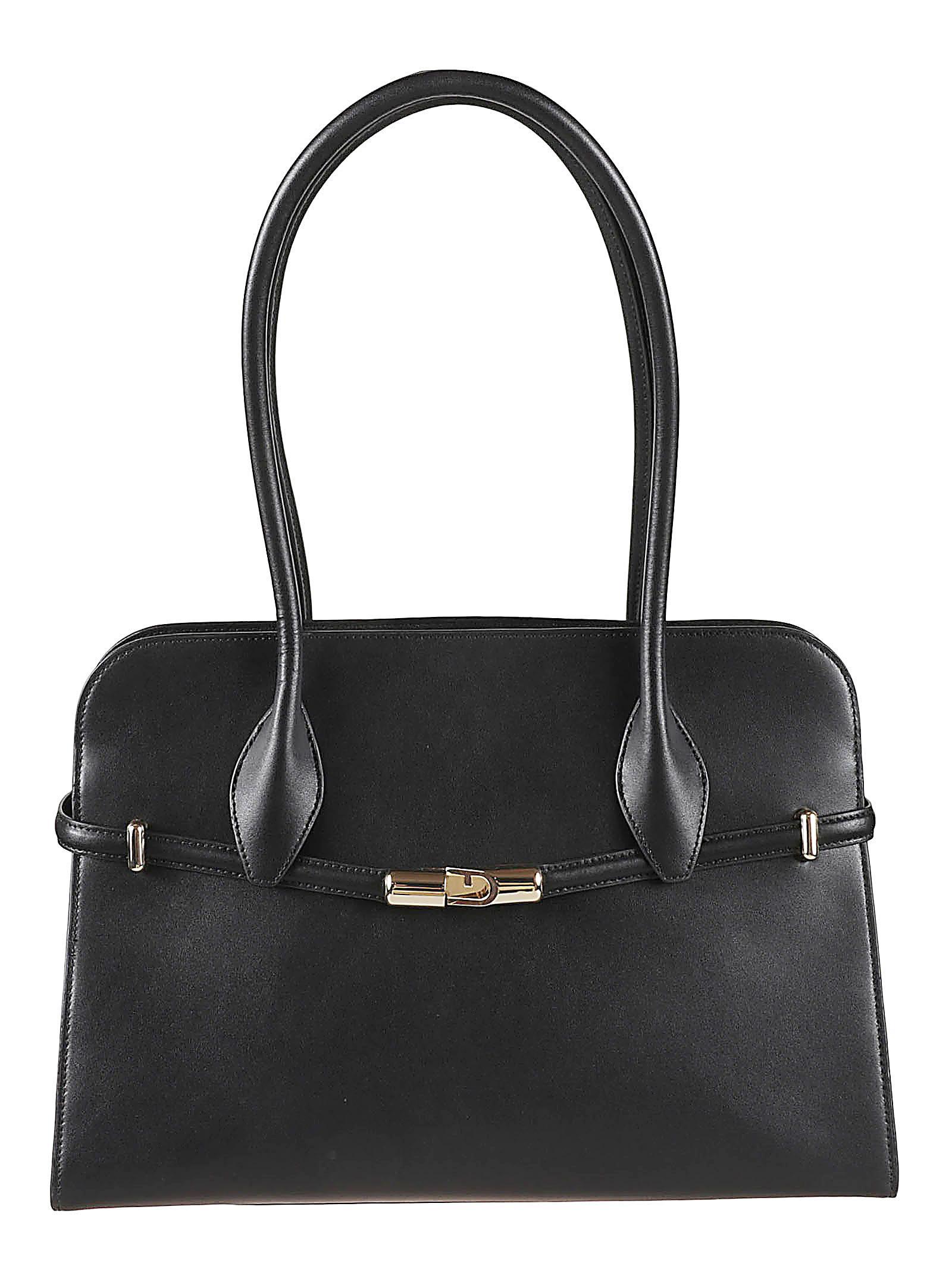 FURLA Round Top Handle Handbag In Black Product Image